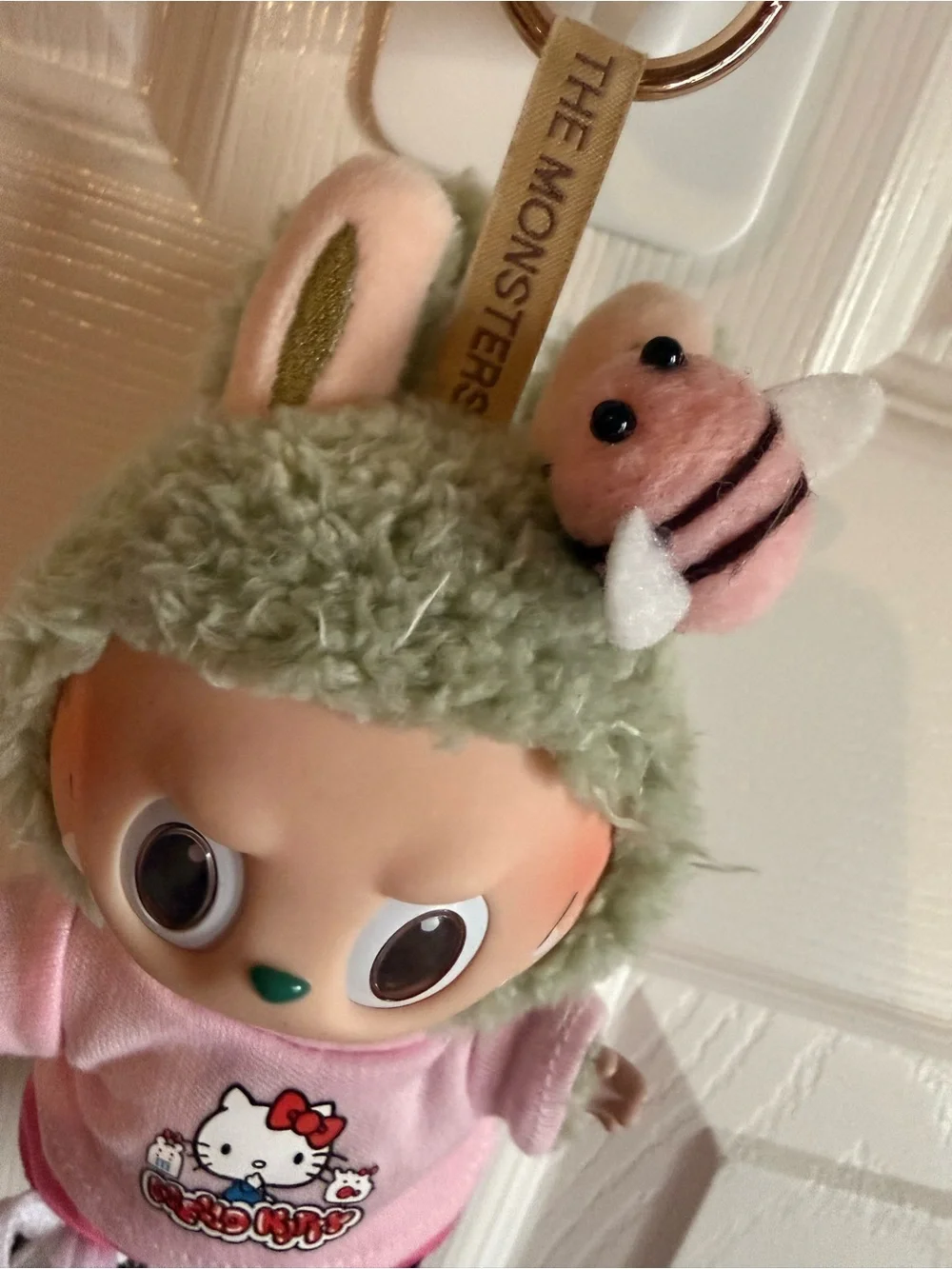 Pop Mart Green Labubu & Hello Kitty Pink Outfit Doll with “Converse”